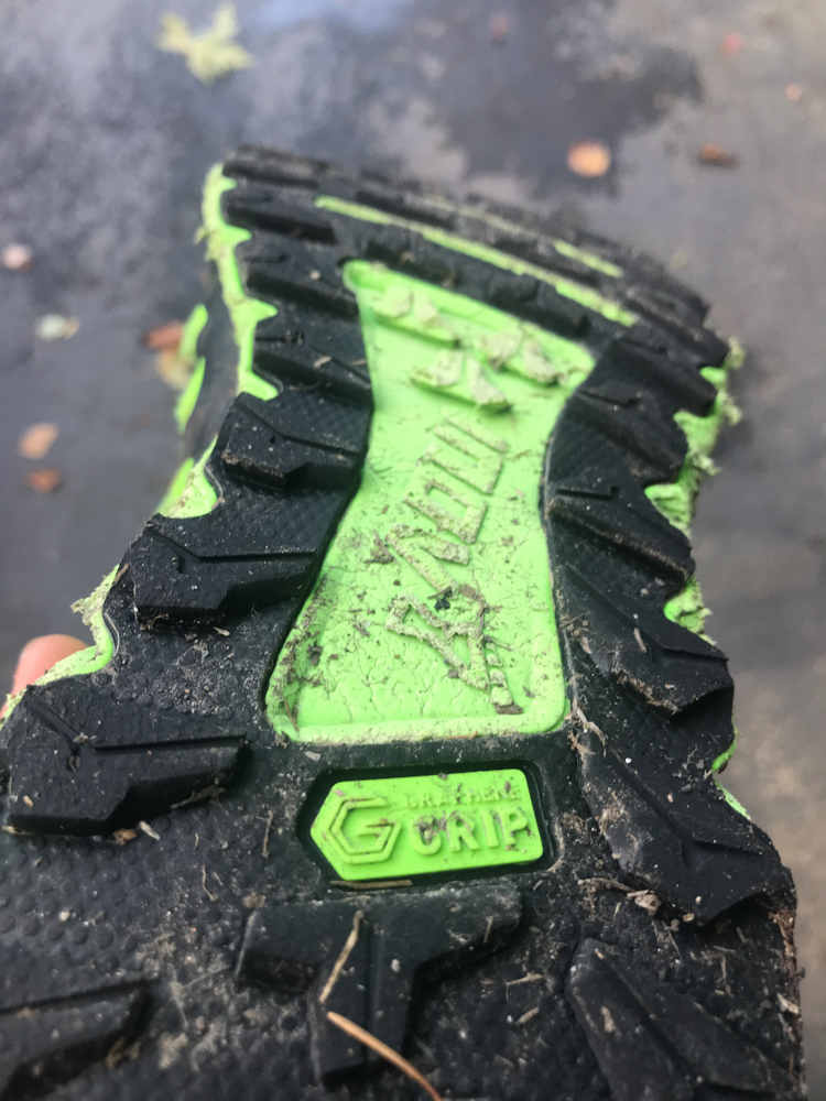 The lug pattern and Graphene-infused outsole eat up mud and dirt. 